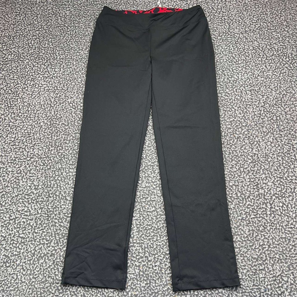 Zenergy by Chico's Yoga Pants 0 Black Red Abstract Waistband Straight Leg